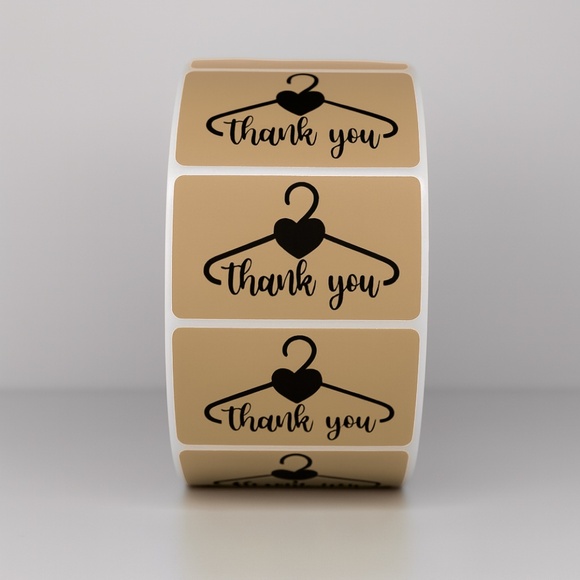 STICKERAFT Other - Thank You Stickers Hanger Heart | Red Labels for Small Business Packaging